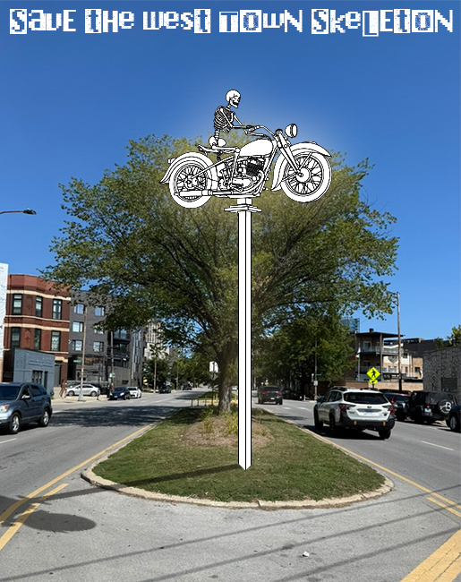 Rendering of the Skeleton in the Ogden Avenue median